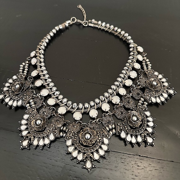 Ornate Silver Necklace with beading - Picture 1 of 1
